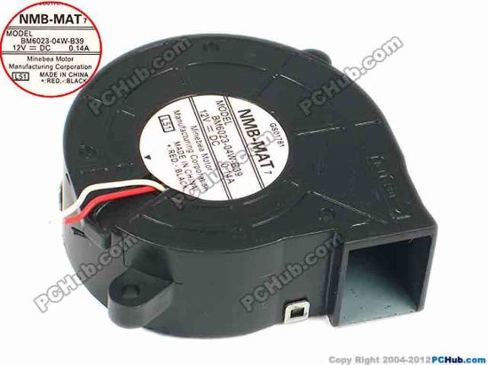 88102 NMB-MAT / Minebea BM6023-04W-B39 Server - Blower Fan L51, bw60x23, 3-wire, 12V 0.14A NMB-MAT / Minebea BM6023-04W-B39 Server - Blower Fan 