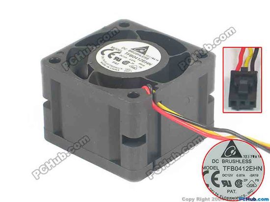 88107 Delta Electronics TFB0412EHN Server - Square Fan -5R19, sq40x40x28, w65x3x3, 12V 0.87A Delta Electronics TFB0412EHN Server - Square Fan 