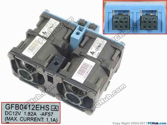 88145 Delta Electronics GFB0412EHS Server - Square Fan -AF57, sq40x40x56, w0x6x6, 12V 1.82A, 2 fan Delta Electronics GFB0412EHS Server - Square Fan 