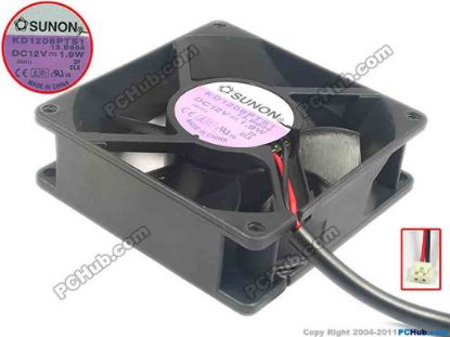 88267 SUNON KD1208PTS1 Server - Square Fan 13.B804, sq80x80x25, w100x2x2, 12V 0.15A SUNON KD1208PTS1 Server - Square Fan 