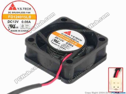 88288 Y.S TECH FD124015LB Server - Square Fan FD124015LB, sq40x40x15, w125x2x2, 12V 0.08A Y.S TECH FD124015LB Server - Square Fan 