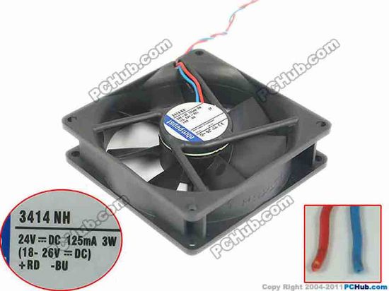 88348 ebm-papst 3414 NH Server - Square Fan 3414NH, sq92x92x25, 2-wire, 24V 125MA ebm-papst 3414 NH Server - Square Fan