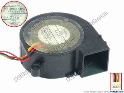 88370 Toshiba SF51BH12-51PA Server - Blower Fan 51PA, bw50x50x20, 80x4x4, 12V 220mA Toshiba SF51BH12-51PA Server - Blower Fan 