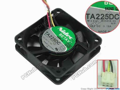 88379 Nidec B35018-33 Server - Square Fan -33, sq60x60x15, w100x3x3, 12V 0.16A Nidec B35018-33 Server - Square Fan 