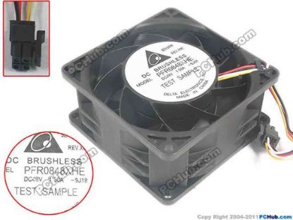 88391 Delta Electronics PFR0848XHE Server - Square Fan -9J18, sq80x80x38, w30x4x4, 48V 1.50A Delta Electronics PFR0848XHE Server - Square Fan 