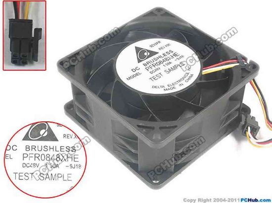 88391 Delta Electronics PFR0848XHE Server - Square Fan -9J18, sq80x80x38, w30x4x4, 48V 1.50A Delta Electronics PFR0848XHE Server - Square Fan 