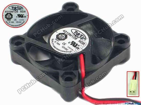 88407 T&T 4010M12B Server - Round Fan ND8, dia40x40x10, w30x2x2, 12V 0.16A T&T 4010M12B Server - Round Fan 