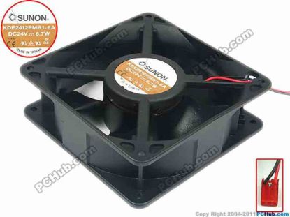 88408 SUNON KDE2412PMB1-6A Server - Square Fan -6A, sq120x120x38, w120x2x2, 24V 6.7W SUNON KDE2412PMB1-6A Server - Square Fan 