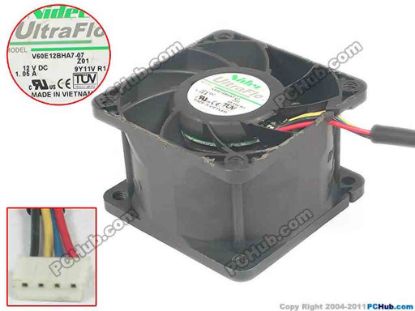 88420 Nidec V60E12BHA7-07 Server - Square Fan Z01, sq60x60x38, w30x4x4, 12V 1.05A Nidec V60E12BHA7-07 Server - Square Fan