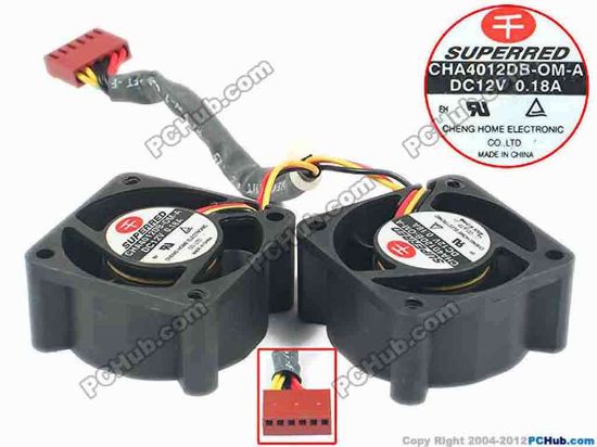 88422 Superred CHA4012DB-OM-A Server - Square Fan -OM-A, sq40x40x20, w30x6x6, 12V 0.18A Superred CHA4012DB-OM-A Server - Square Fan 