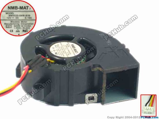 88434 NMB-MAT / Minebea BM5020-04W-B39 Server - Blower Fan L51, bw50x50x20, 3-wire, 12V 0.16A NMB-MAT / Minebea BM5020-04W-B39 Server - Blower Fan 