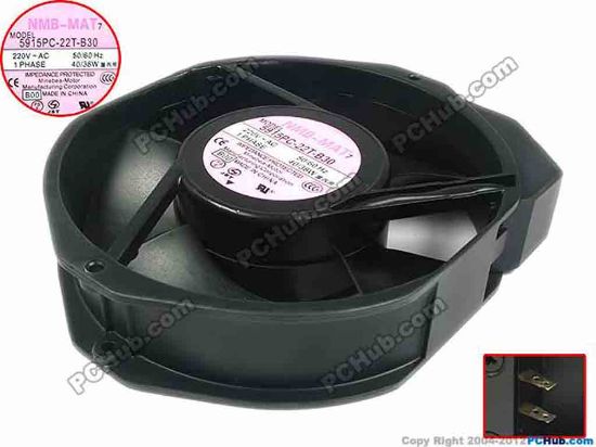88645 NMB-MAT / Minebea 5915PC-22T-B30 Server - Round Fan B00, dia150x172x38mm, 220V 40/38W NMB-MAT / Minebea 5915PC-22T-B30 Server - Round Fan 
