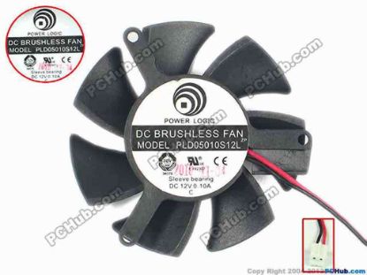 88680 Power Logic PLD05010S12L Server - Frameless / GPU Fan dia50x50x10, w30x2x2, 12V 0.10A Power Logic PLD05010S12L Server - Frameless / GPU Fan 