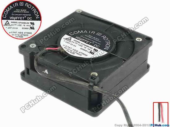 88698 Comair Rotron WT24B3-E2  Server - Blower Fan bw80x80x32, w2, 24V 0.19A Comair Rotron WT24B3-E2  Server - Blower Fan