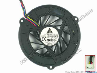 88712 Delta Electronics KDB05105HB Cooling Fan  -7E75, w50x4x4, 5V 0.4A, Bare fan Delta Electronics KDB05105HB Cooling Fan