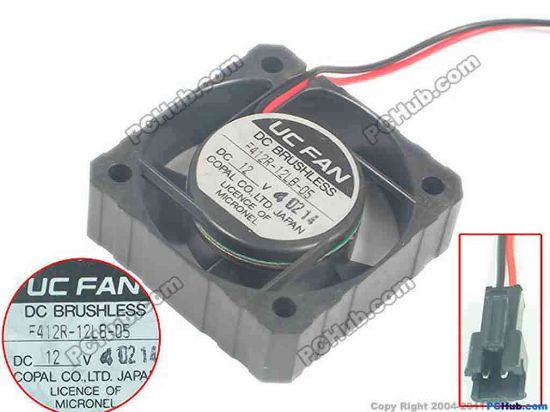 88749 COPAL F412R-12LB Server - Square Fan F412R-12LB. sq40x40x12, 2-wire, 12V COPAL F412R-12LB Server - Square Fan 