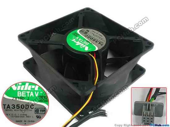 88807 Nidec M34789-57CQ4 Server - Square Fan TA350DC, sq92x92x38, 3-wire, 12V 1A Nidec M34789-57CQ4 Server - Square Fan 