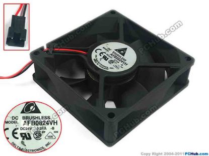 88810 Delta Electronics AFB0824VH Server - Square Fan AFB0824VH, sq80x80x25, w90x2x3, 24V 0.21A Delta Electronics AFB0824VH Server - Square Fan 