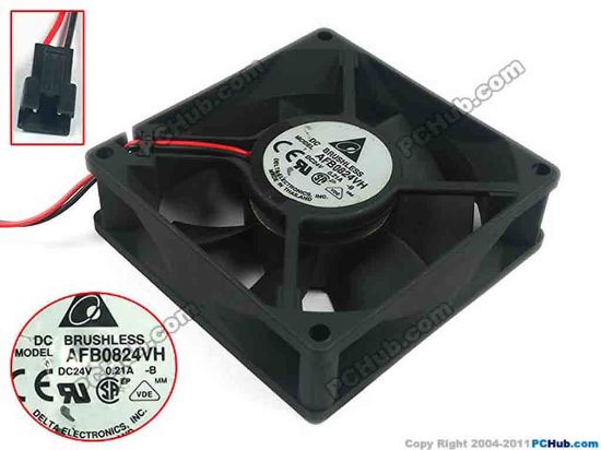 88810 Delta Electronics AFB0824VH Server - Square Fan AFB0824VH, sq80x80x25, w90x2x3, 24V 0.21A Delta Electronics AFB0824VH Server - Square Fan 