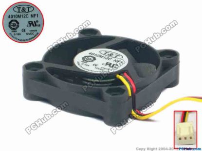 88856 T&T 4010M12C Server - Square Fan NF1, sq40x40x10, w65x3x3, 12V 0.16A T&T 4010M12C Server - Square Fan 