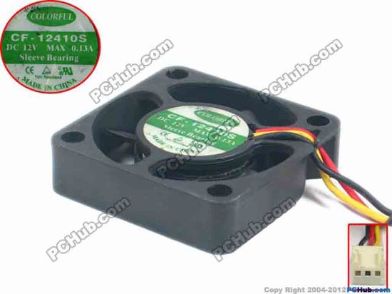 88880 COLORFUL CF-12410S Server - Square Fan sq40x40x10, w65x3x3, 12V 0.13A COLORFUL CF-12410S Server - Square Fan 