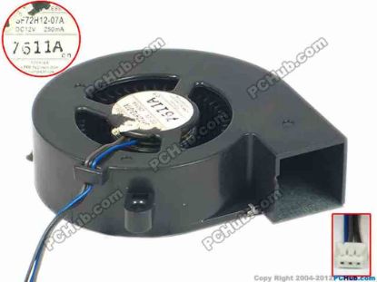 88905 Toshiba SF72H12-07A Server - Blower Fan w45x3x3, 12V 250mA Toshiba SF72H12-07A Server - Blower Fan 