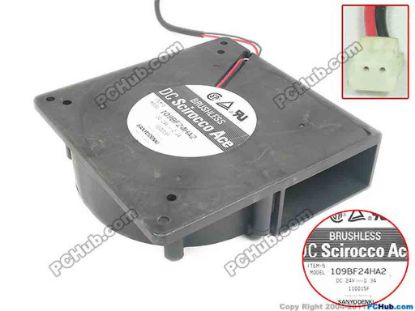 89129 Sanyo Denki 109BF24HA2 Server - Blower Fan bw120x120x32, w135x2x2, 24V 0.3A Sanyo Denki 109BF24HA2 Server - Blower Fan 
