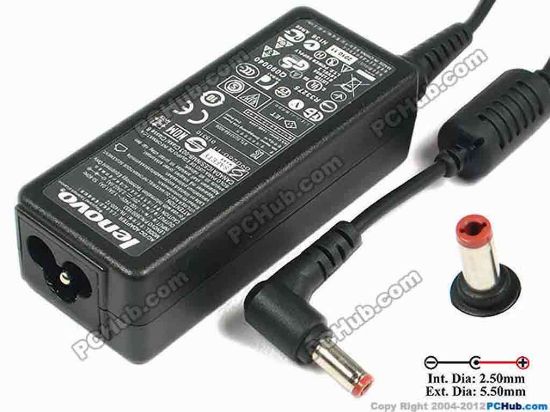 89168 Lenovo Common Item (Lenovo) AC Adapter- Laptop 20V 2A, 5,5/2.5mm 12mm, 3-Prong Lenovo Common Item (Lenovo) AC Adapter- Laptop <span id="ctl00_ContentPlaceHolder1_ItemDesc1_lblItemDescription" class="span11">
<div>Model: PA-1400-12</div>
<div>LENOVO P/N: 36001653<br />
<br />
</div>
<div>INPUT: 100-240V~1A, 50-60Hz </div>
<div>OUTPUT: 20V 2A 40W</div>
<div>Connecter size: Int. Diameter: 2.50mm </div>
<div>Ext. Diameter: 5.50mm</div>
<div><br />
</div>
<div><br />
</div>
<div>Dimensions: 90 X 37 X 26 mm</div>
<div><br />
</div>
<div>*Please take note, 3 wire AC power cord not included.</div></span>