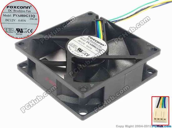89170 Foxconn PVA080G12Q Server - Square Fan -P00-AE, sq80x80x25, w175x4x4, 12V 0.65A Foxconn PVA080G12Q Server - Square Fan 