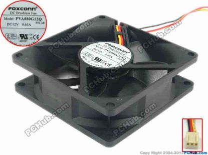 89171 Foxconn PVA080G12Q Server - Square Fan -F03-AE, sq80x80x25, w175x4x4, 12V 0.65A Foxconn PVA080G12Q Server - Square Fan 