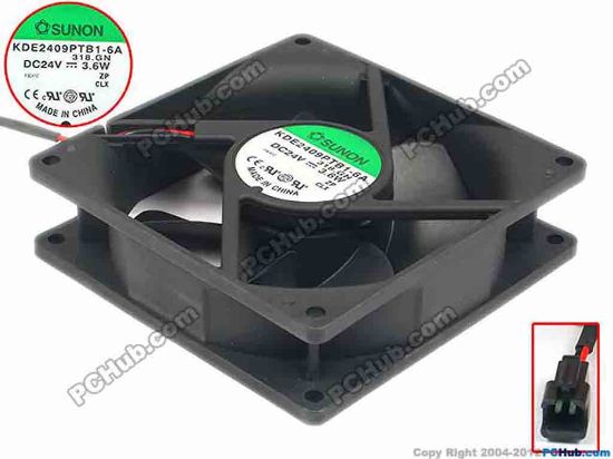 89266 SUNON KDE2409PTB1-6A Server - Square Fan 318.GN, sq92x92x25, w25x2x2, 24V 3.6W SUNON KDE2409PTB1-6A Server - Square Fan 