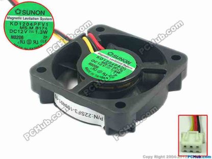 89269 SUNON KD1204PFV1 Server - Square Fan MS.M.B174, sq40x40x10, w55x3x3, 12V 1.3W SUNON KD1204PFV1 Server - Square Fan 