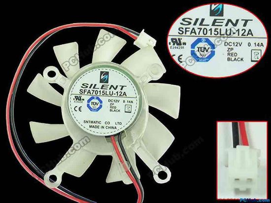 89463 Silentmatic SFA7015LU-12A Server - Frameless / GPU Fan Dia 65mm, cc 44mm, 2-wire, 12V 0.14A, Light White Silentmatic SFA7015LU-12A Server - Frameless / GPU Fan 
