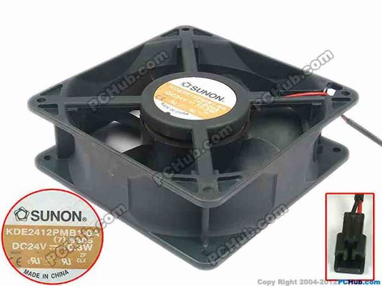 89506 SUNON KDE2412PMB1-6A Server - Square Fan (7).B305.GN, sq120x120x38, w30x2x2, 24V 10.3W SUNON KDE2412PMB1-6A Server - Square Fan