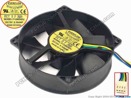 89654 Everflow F129025DU Server - Round Fan F129025DU, dia92x25, w220x4x4, 12V 0.38A Everflow F129025DU Server - Round Fan 