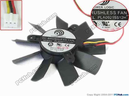 89747 Power Logic PLA09215S12H Server - Frameless / GPU Fan w50x3x3, 12V 0.55A Power Logic PLA09215S12H Server - Frameless / GPU Fan 