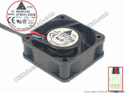 89764 Delta Electronics AFB0412SHB Server - Square Fan -T6US, sq40x40x15, w180x3x3, 12V 0.35A Delta Electronics AFB0412SHB Server - Square Fan 