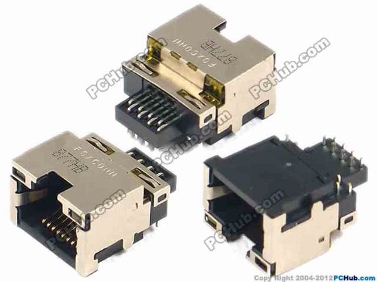 89790 UPH Jack & Plug Jack- R45 13-pin, Shen board DIP, With LED Lamp UPH Jack & Plug Jack- R45 