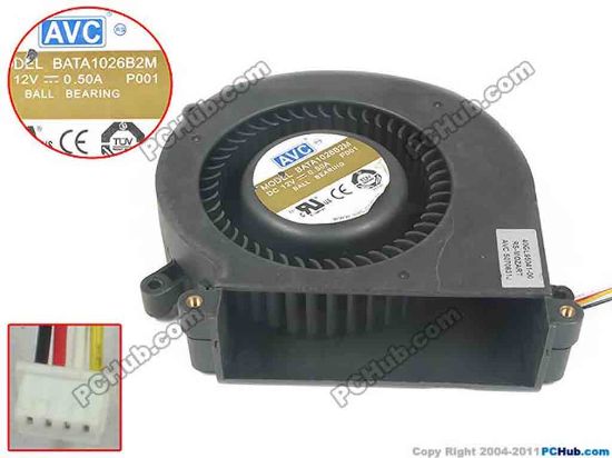 90132 AVC BATA1026B2M Server - Blower Fan P001, w35x4x4, 12V 0.5A AVC BATA1026B2M Server - Blower Fan 