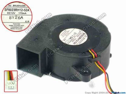 90133 Toshiba SF6023RH12-52A Server - Blower Fan bw60x60x25, w115x3x3, 12V 170mA Toshiba SF6023RH12-52A Server - Blower Fan 