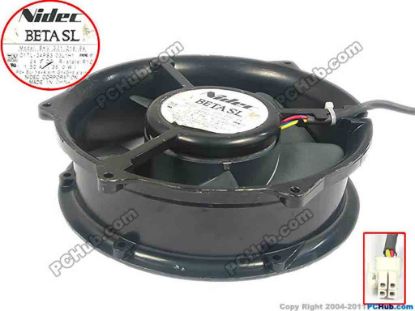 90191 Nidec D17L-24PS3 Server - Round Fan 03L1H1, w110x4x4, 24V 1.5A Nidec D17L-24PS3 Server - Round Fan