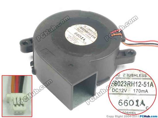 90225 Toshiba SF6023RH12-51A Server - Blower Fan w120x3x3, 12V 170mA Toshiba SF6023RH12-51A Server - Blower Fan 