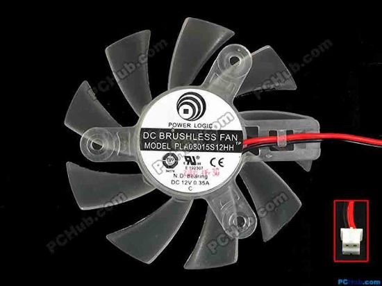 90285 Power Logic PLA08015S12HH Server - Frameless / GPU Fan dia80x80x25, w130x2x2, 12V 0.35A, White Power Logic PLA08015S12HH Server - Frameless / GPU Fan 