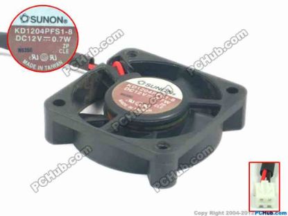 90288 SUNON KD1204PFS1-8 Server - Square Fan w50x2x2, 12V 0.7W SUNON KD1204PFS1-8 Server - Square Fan 