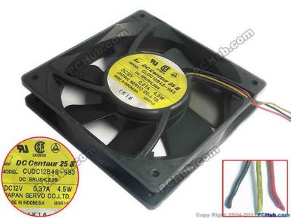 90327 Japan Servo CUDC12B4S-983 Server - Square Fan sq120x120x25, 3-wire, 12V 0.37A Japan Servo CUDC12B4S-983 Server - Square Fan 