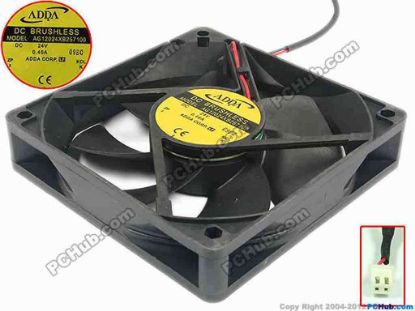 90332 ADDA AG12024XB257100 Server - Square Fan w125x2x2, 24V 0.46A ADDA AG12024XB257100 Server - Square Fan