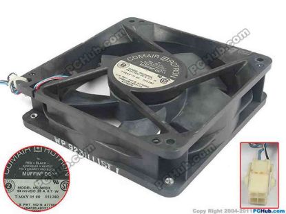 90378 Comair Rotron MC24B0X Server - Square Fan sq120x120x32, w60x3x3, 24V 0.28A Comair Rotron MC24B0X Server - Square Fan 