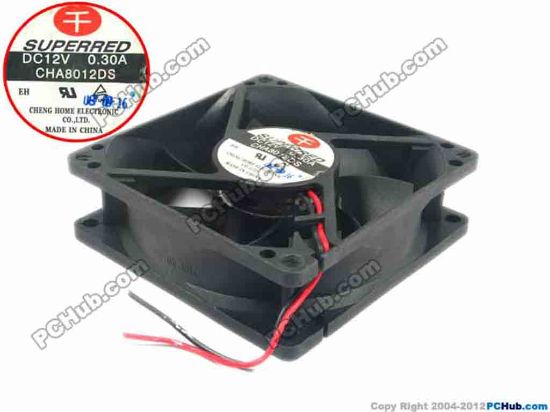 90435 Superred CHA8012DS Server - Square Fan sq80x80x25, 2-wire, 12V 0.30A Superred CHA8012DS Server - Square Fan 