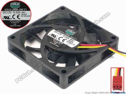 90493 Cooler Master A7015-29RB-3AN-F1 Server - Square Fan sq70x70x15, w210x3x3, 12V 0.22A Cooler Master A7015-29RB-3AN-F1 Server - Square Fan