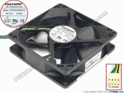 90590 Foxconn PV902512PSPF Server - Square Fan p/n:41R6269, sq92x92x25, w150x4x4, 12V 0.4A Foxconn PV902512PSPF Server - Square Fan 